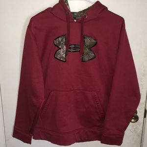 Red and Camoflage Under Armour Hoodie